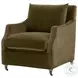 Jade Olive Velvet Slipcover Club Chair