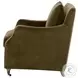 Jade Olive Velvet Slipcover Club Chair