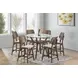 Oscar Walnut Round Glass Counter Height Room Set