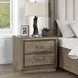 Sonoma Gray 2 Drawers Nightstand with USB Charging and Power Outlet