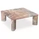 Segment Orange Square Marble Top Coffee Table