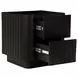 Povera Black 2 Drawer Nightstand
