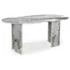 Celia Green 72" Oval Marble Top Dining Table