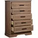 Coventry Hall Pecan 5 Drawers Chest