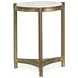 Cassidy Aged Brass and Volakas Classic Round Marble Top Accent Table