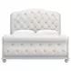 Summer Creek Blue and White Upholstered King Sleigh Bed