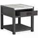 Plum Creek Ravenwood Black and White Rectangular Marble Top End Table