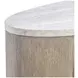 Loggia White and Aria Oval Travertine Top Console Table