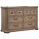 Adler Court Florentine Walnut 6 Drawer Dresser