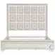 Luciana Semi Transparent Creamy White California King Upholstered Panel Bed