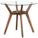 Oscar Walnut Round Glass Counter Height Room Set
