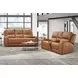 Belmont Lyric Caramel Leather 77" Zero Gravity Power Reclining Loveseat with Console and USB Charging