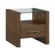Garland Toffee Rectangular Glass Top Ocassional Table with Casters