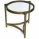 Cassidy Aged Brass and Volakas Classic Round Glass Top End Table