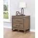 B00149 Brown 2 Drawer Nightstand with USB Charging and LED