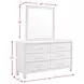 Joanna Natural 6 Drawer Dresser and Rectangular Mirror