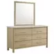 Joanna Natural 6 Drawer Dresser and Rectangular Mirror