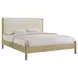 Joanna Natural and White King Upholstered Panel Bed
