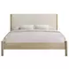 Joanna Natural and White King Upholstered Panel Bed