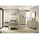Joanna Natural and White Twin Upholstered Panel Bed
