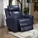 Jonathan Blue Leather Glider Power Recliner with Power Headrest and USB Charging