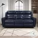 Jonathan Blue Leather 82" Lay Flat Power Reclining Sofa with Power Headrest and USB Charging