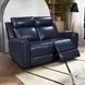 Jonathan Blue Leather 61" Lay Flat Power Reclining Loveseat with Power Headrest and USB Charging