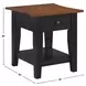 Joplin Black and Brown Square End Table