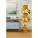 Jordan Textured Light Blue Linen 6 Drawer Tv Stand With Open Shelf