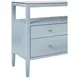 Jordan Textured Light Blue Linen 6 Drawer Tv Stand With Open Shelf