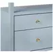 Jordan Textured Light Blue Linen 6 Drawer Tv Stand With Open Shelf