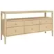 Jordan Natural Grasscloth 6 Drawer Tv Stand With Open Shelf