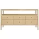 Jordan Natural Grasscloth 6 Drawer Tv Stand With Open Shelf
