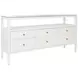 Jordan Textured White Linen 6 Drawer Tv Stand With Open Shelf