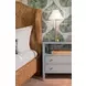 Cynthia Blue Rectangular 2 Drawer Glass Top Side Table