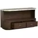 Mcpherson Burnt Umber Demilune Marble Top Sofa Table