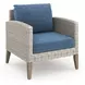 Carezza Dark Blue and Natural Upholstered 5 Piece Conversation Set