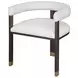 Jude Dark Espresso and White Performance Fabric Accent Chair