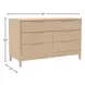 June Light Oak 6 Drawer Dresser