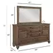 Homestead Pine Heather 7 Drawer Ellesmere Dresser with Rectangular Landscape Mirror