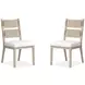 Sunset Cove White Upholstered Wood Back Side Chair Set of 2