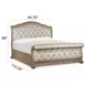 Marisol Fawn and Cream California King Leather Upholstered Sleigh Bed