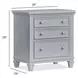 Harborwick Harbor Gray 3 Drawer Nightstand with USB Charging
