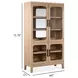 Greenvale Butternut 4 Glass Door Buffet Curio with LED Light
