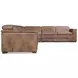 Lioni Brown Leather 4 Piece Modular Power Reclining Sectional with USB Charging