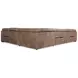 Lioni Brown Leather 4 Piece Modular Power Reclining Sectional with USB Charging