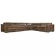 Lioni Brown Leather 4 Piece Modular Power Reclining Sectional with USB Charging