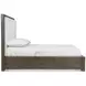 Outline Cassel and White Performance Fabric California King Upholstered Panel Bed