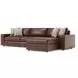 Nest Brown Leather 2 Piece Modular RAF Sectional with Pillows