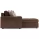 Nest Brown Leather 2 Piece Modular LAF Sectional with Pillows